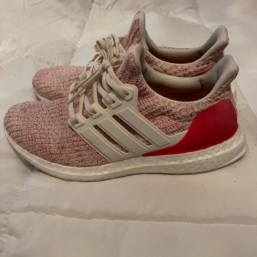 Adidas ultraboost Red/White - Womens 8.5/Mens 7.5